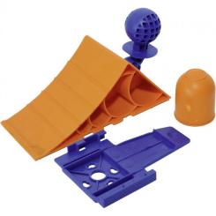 Wedge + holder, plastic, orange/blue