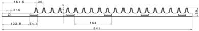 Heckenscherenmesser 841 mm passend für KAAZ TM310, TM3100 K