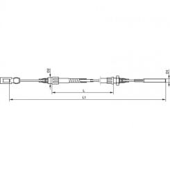 Brake cable for AL-KO Longlife, HL 1430 mm / GL 1685 mm