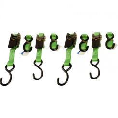 4 x motorcycle lashing strap, L 1500 mm, LC 250 daN, green