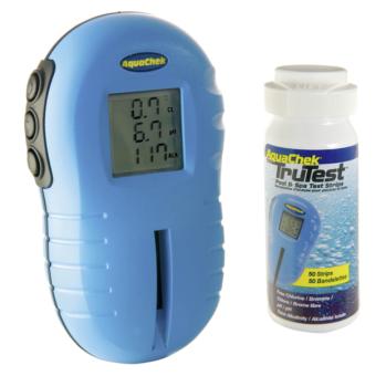 AquaChek TruTest digitaler Wassertester mit 25 Teststreifen Chlor/ PH 