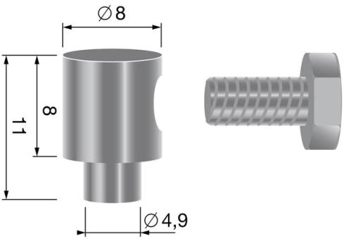 Screw nipple for ropes up to 2.5 mm 